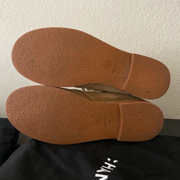 CHANEL suede calfskin lace up ankle boot dark beige 38 - Picture 10 of 15